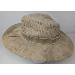 The Real Deal Brazil Hat Men's Size Medium Brown Boonie Tarp Recycled Safari